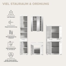 Badezimmer-Set >Scout< in Weiß/Weiß hochglanz - 186x191x34cm (BxHxT)