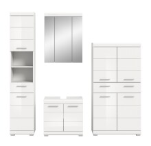 Badezimmer-Set >Scout< in Weiß/Weiß hochglanz - 186x191x34cm (BxHxT)