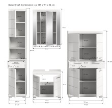 Badezimmer-Set >Scout< in Weiß/Weiß hochglanz - 186x191x34cm (BxHxT)