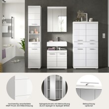 Badezimmer-Set >Scout< in Weiß/Weiß hochglanz - 186x191x34cm (BxHxT)
