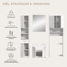 Badezimmer-Set >Scout< in Weiß/Weiß hochglanz - 190x191x34cm (BxHxT)