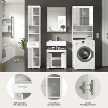 Badezimmer-Set >Scout< in Weiß/Weiß hochglanz - 190x191x34cm (BxHxT)