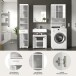 Badezimmer-Set >Scout< in Weiß/Weiß hochglanz - 190x191x34cm (BxHxT)