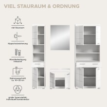 Badezimmer-Set >Scout< in Weiß/Weiß hochglanz - 186x191x34cm (BxHxT)