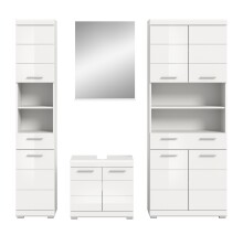 Badezimmer-Set >Scout< in Weiß/Weiß hochglanz - 186x191x34cm (BxHxT)