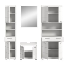 Badezimmer-Set >Scout< in Weiß/Weiß hochglanz - 186x191x34cm (BxHxT)