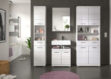 Badezimmer-Set >Scout< in Weiß/Weiß hochglanz - 186x191x34cm (BxHxT)