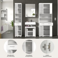 Badezimmer-Set >Scout< in Weiß/Weiß hochglanz - 186x191x34cm (BxHxT)