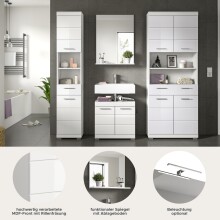 Badezimmer-Set >Scout< in Weiß/Weiß hochglanz - 186x191x34cm (BxHxT)