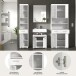 Badezimmer-Set >Scout< in Weiß/Weiß hochglanz - 186x191x34cm (BxHxT)