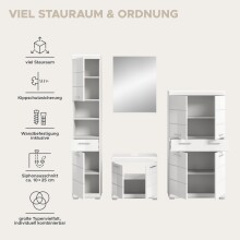 Badezimmer-Set >Scout< in Weiß/Weiß hochglanz - 186x191x34cm (BxHxT)