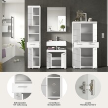 Badezimmer-Set >Scout< in Weiß/Weiß hochglanz - 186x191x34cm (BxHxT)