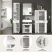 Badezimmer-Set >Scout< in Weiß/Weiß hochglanz - 186x191x34cm (BxHxT)