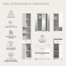 Badezimmer-Set >Scout< in Weiß/Weiß hochglanz - 164x191x34cm (BxHxT)