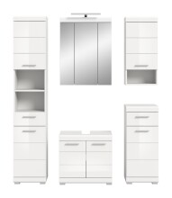Badezimmer-Set >Scout< in Weiß/Weiß hochglanz - 164x191x34cm (BxHxT)