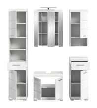Badezimmer-Set >Scout< in Weiß/Weiß hochglanz - 164x191x34cm (BxHxT)