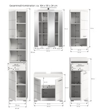 Badezimmer-Set >Scout< in Weiß/Weiß hochglanz - 164x191x34cm (BxHxT)