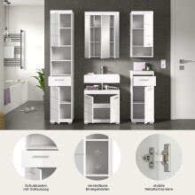 Badezimmer-Set >Scout< in Weiß/Weiß hochglanz - 164x191x34cm (BxHxT)