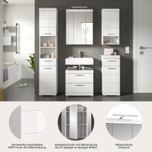 Badezimmer-Set >Scout< in Weiß/Weiß hochglanz - 164x191x34cm (BxHxT)