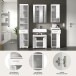 Badezimmer-Set >Scout< in Weiß/Weiß hochglanz - 164x191x34cm (BxHxT)