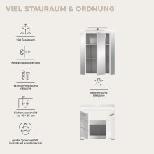 Badezimmer-Set >Scout< in Weiß/Weiß hochglanz - 60x191x34cm (BxHxT)
