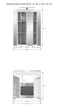 Badezimmer-Set >Scout< in Weiß/Weiß hochglanz - 60x191x34cm (BxHxT)