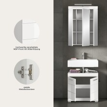 Badezimmer-Set >Scout< in Weiß/Weiß hochglanz - 60x191x34cm (BxHxT)