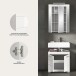 Badezimmer-Set >Scout< in Weiß/Weiß hochglanz - 60x191x34cm (BxHxT)