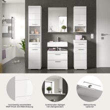 Badezimmer-Set >Scout< in Weiß/Weiß hochglanz - 164x191x37cm (BxHxT)