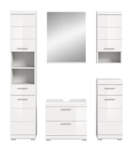 Badezimmer-Set >Scout< in Weiß/Weiß hochglanz - 164x191x37cm (BxHxT)
