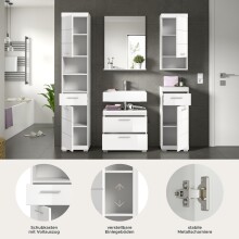 Badezimmer-Set >Scout< in Weiß/Weiß hochglanz - 164x191x37cm (BxHxT)