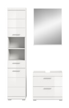 Badezimmer-Set >Scout< in Weiß/Weiß hochglanz - 112x191x34cm (BxHxT)