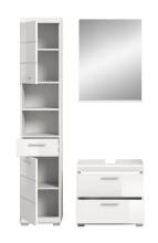 Badezimmer-Set >Scout< in Weiß/Weiß hochglanz - 112x191x34cm (BxHxT)