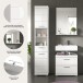 Badezimmer-Set >Scout< in Weiß/Weiß hochglanz - 112x191x34cm (BxHxT)