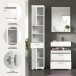 Badezimmer-Set >Scout< in Weiß/Weiß hochglanz - 112x191x34cm (BxHxT)