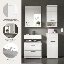 Badezimmer-Set >Scout< in Weiß/Weiß hochglanz - 112x191x34cm (BxHxT)