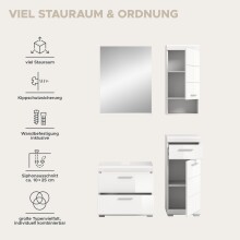 Badezimmer-Set >Scout< in Weiß/Weiß hochglanz - 112x191x34cm (BxHxT)