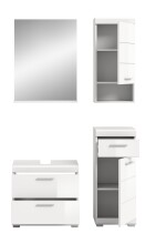Badezimmer-Set >Scout< in Weiß/Weiß hochglanz - 112x191x34cm (BxHxT)