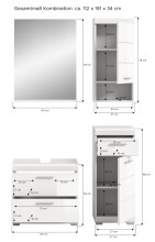 Badezimmer-Set >Scout< in Weiß/Weiß hochglanz - 112x191x34cm (BxHxT)