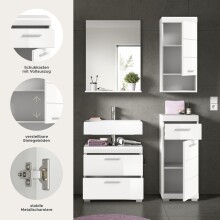 Badezimmer-Set >Scout< in Weiß/Weiß hochglanz - 112x191x34cm (BxHxT)
