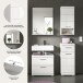Badezimmer-Set >Scout< in Weiß/Weiß hochglanz - 112x191x34cm (BxHxT)