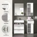 Badezimmer-Set >Scout< in Weiß/Weiß hochglanz - 112x191x34cm (BxHxT)