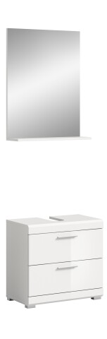 Badezimmer-Set >Scout< in Weiß/Weiß hochglanz - 60x191x34cm (BxHxT)
