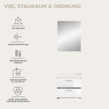 Badezimmer-Set >Scout< in Weiß/Weiß hochglanz - 60x191x34cm (BxHxT)