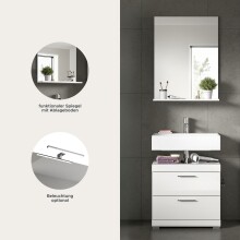 Badezimmer-Set >Scout< in Weiß/Weiß hochglanz - 60x191x34cm (BxHxT)