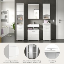 Badezimmer-Set >Scout< in Weiß/Weiß hochglanz - 164x191x34cm (BxHxT)
