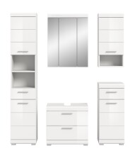 Badezimmer-Set >Scout< in Weiß/Weiß hochglanz - 164x191x34cm (BxHxT)