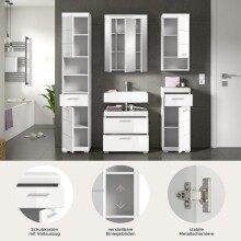 Badezimmer-Set >Scout< in Weiß/Weiß hochglanz - 164x191x34cm (BxHxT)