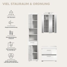 Badezimmer-Set >Scout< in Weiß/Weiß hochglanz - 112x191x34cm (BxHxT)