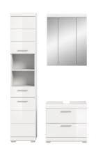 Badezimmer-Set >Scout< in Weiß/Weiß hochglanz - 112x191x34cm (BxHxT)